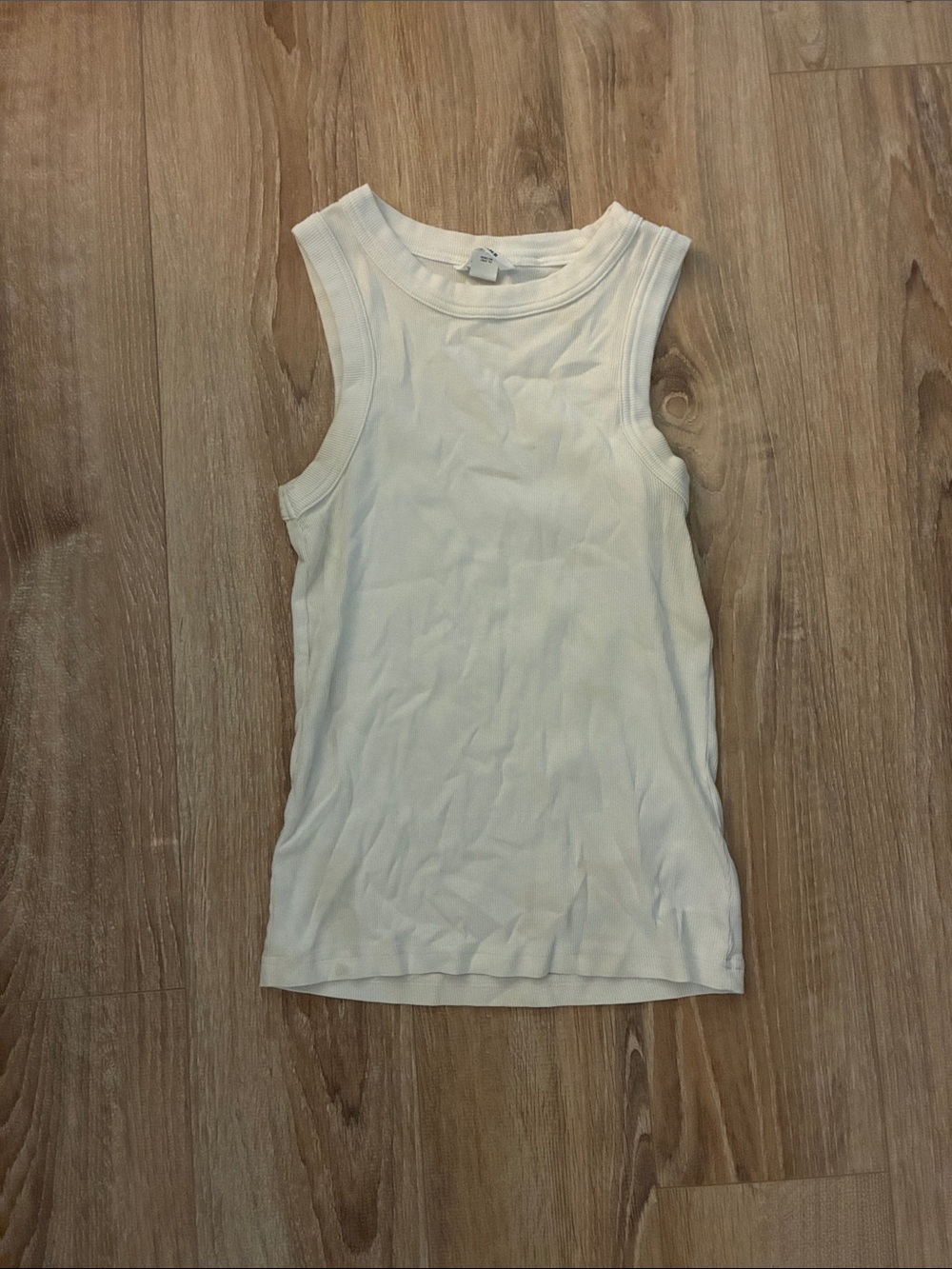 Slim Ribbed White Tank Top for Women